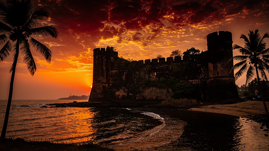 Vasai Fort at sunset